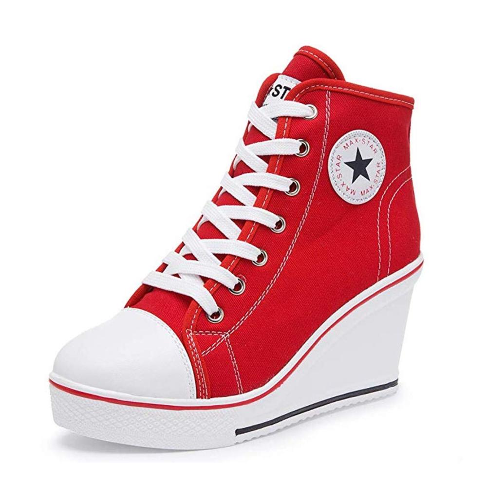 Entdecke den ultimativen Stil Damen High Heel Sneaker in Rot Größe 38 EU – Perfekte Kombination aus Fashion und Komfort