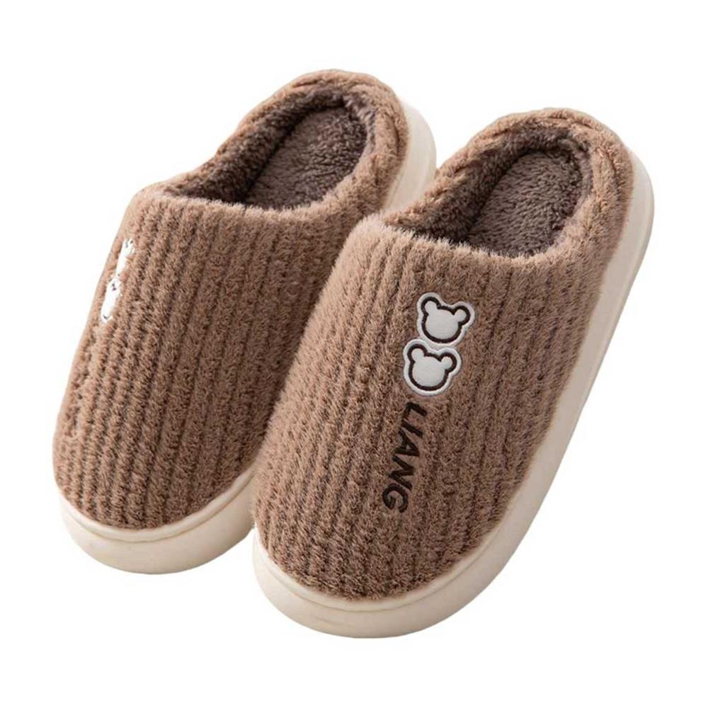 Herren Damen Hausschuhe Winter Flauschig Warm Filzpantoffeln Gemütliche Puschen für Zuhause Plüschschlappen Flache Slipper Hausschuhe Pantoffeln