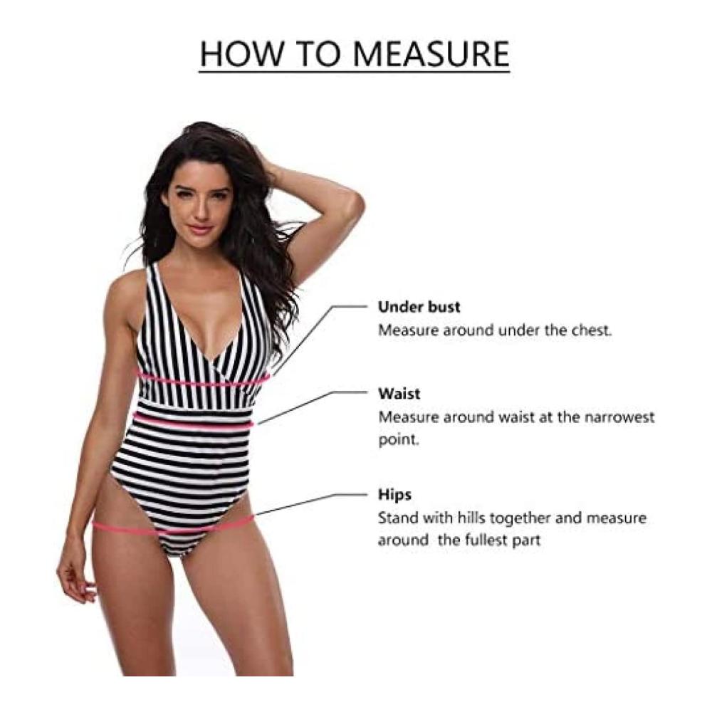 Badeanzüge Damen Einteiler Bauchweg Bademode Sexy Push-Up Monokini Swim Suit Hohe Taille V-Ausschnitt Schwimmanzug Strandmode Sommer Badeanzüge Badebekleidung