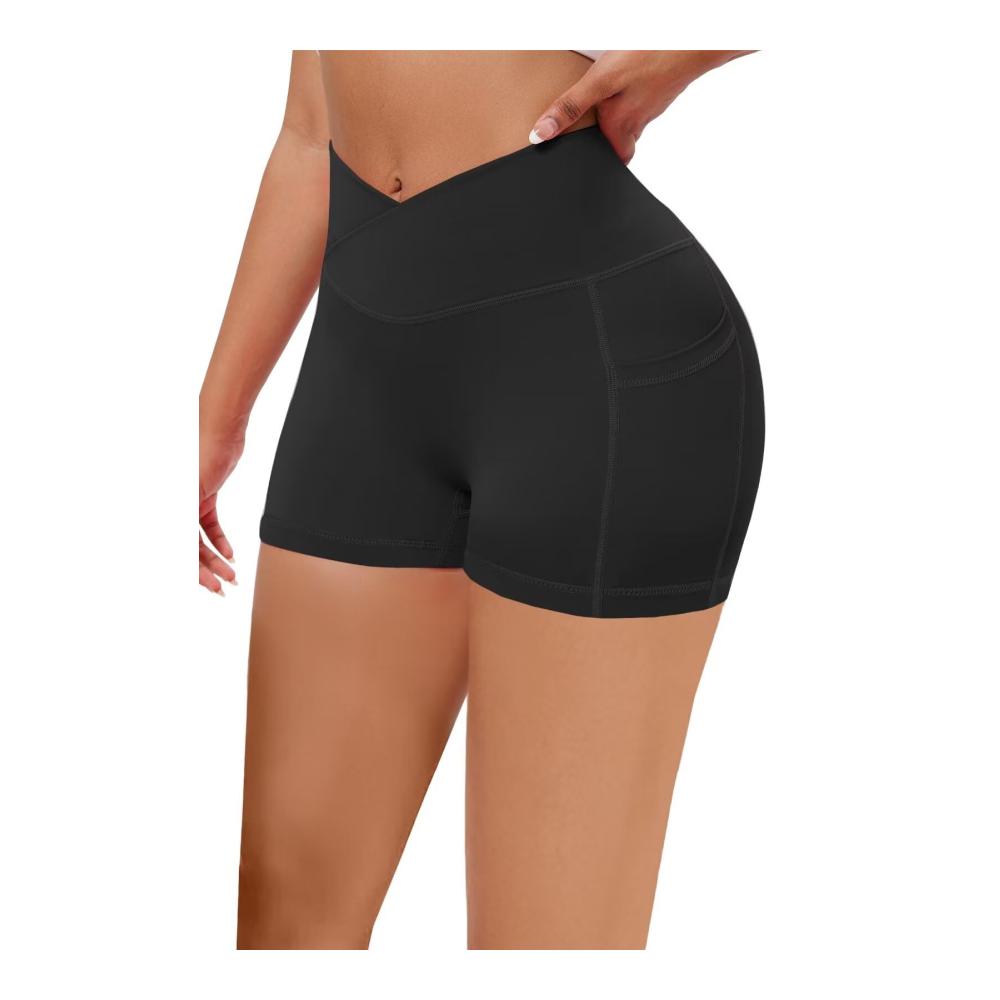 Sommer Vibes Damen Gym Shorts Push-Up Po High Waist Nahtlose Yoga Kurz Shorts mit Taschen & Blickdichtem Stoff - Perfekt für Fitness und Sommer-Legging Looks