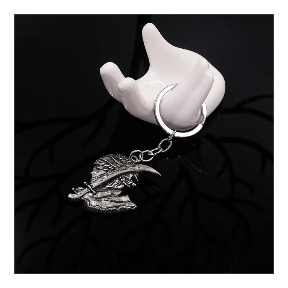Stilvoller Schlüsselanhänger für Herren Elden Ring Waffe Schwert Metall Cool - Grau One Size - Hochwertiger Schlüsselring & Schlüsselband Set für Männer