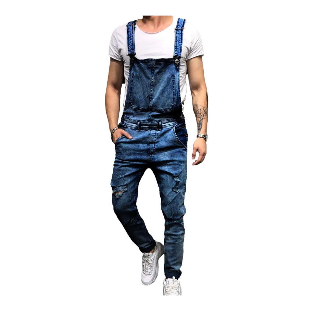 Einzigartige Herren Stonewash Denim Overalls Trendige Latzhose für den ultimativen Style