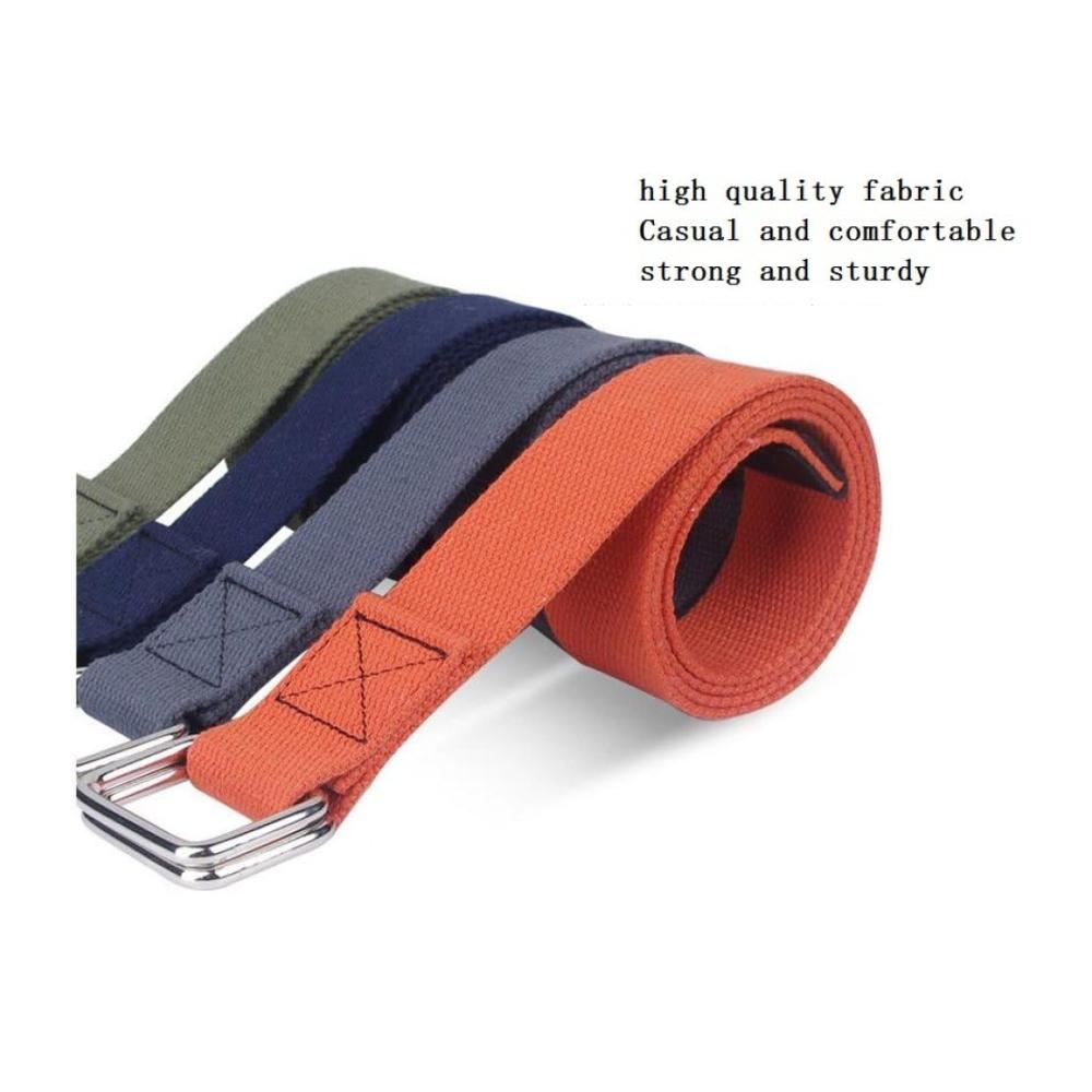 Einzigartiger Blauer Canvas-Gürtel Doppelte D-Ring-Schnalle für Street-Style. Ideal für Männer & Frauen! Robustes Design für Jeans & Freizeit. Jetzt zugreifen
