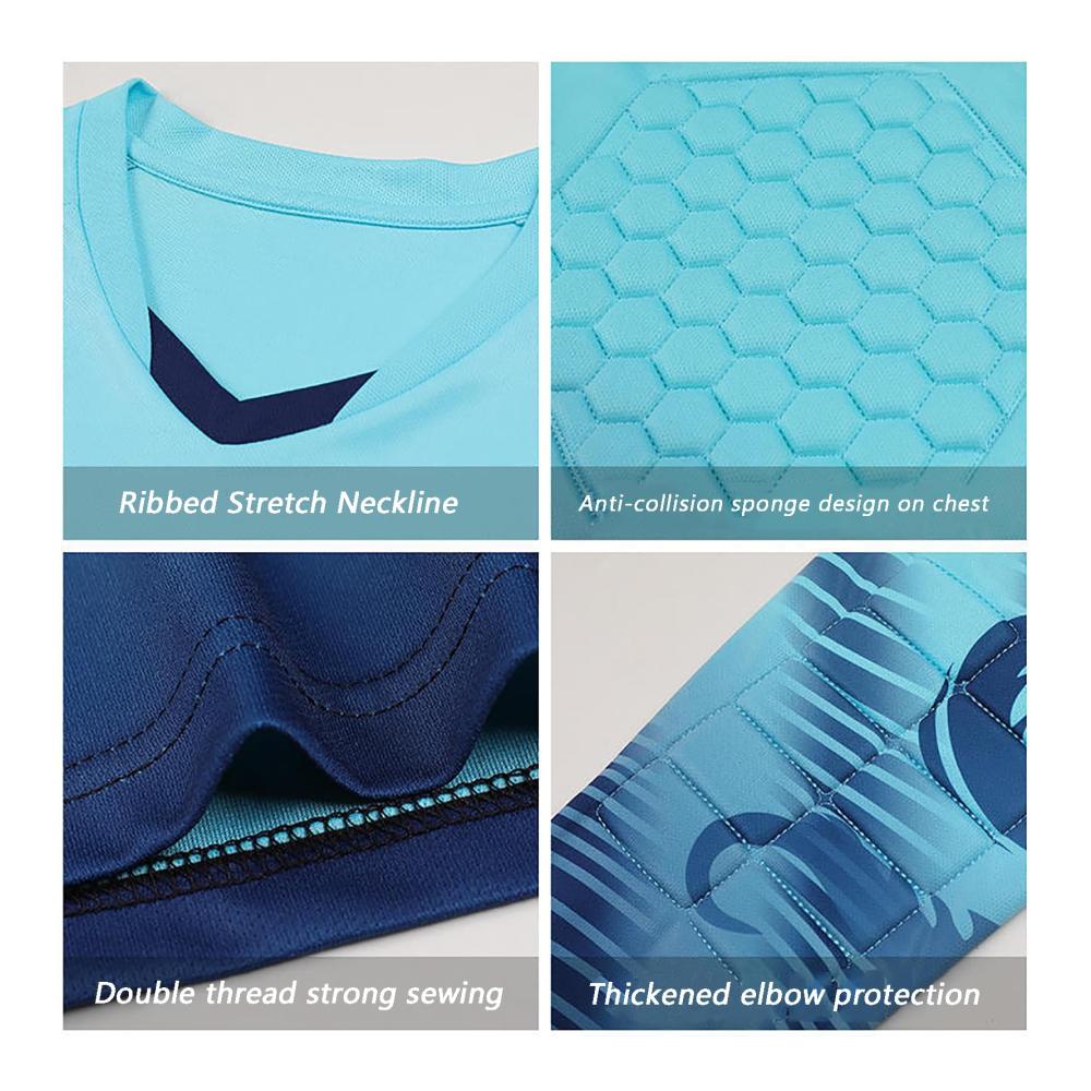 Torwarttrikots für Kinder - Gepolstertes Torwartshirt mit Torwarthose - Kinder Fußballtrikots Training Fitness Sportkleidung