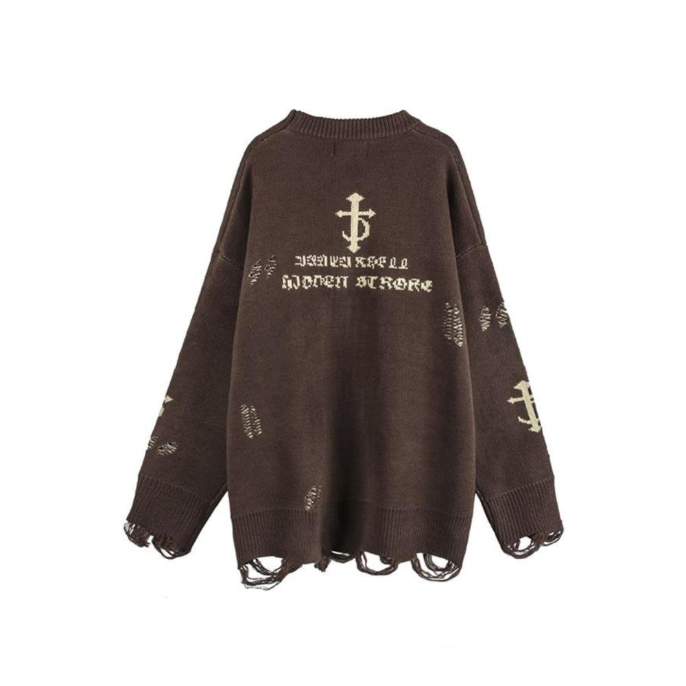 Entdecken Sie den zeitlosen Stil Pullover mit Vintage Alphabet Jacquard für Herbst. Bequem lässig und im Trend mit Quasten und Streetwear-Appeal