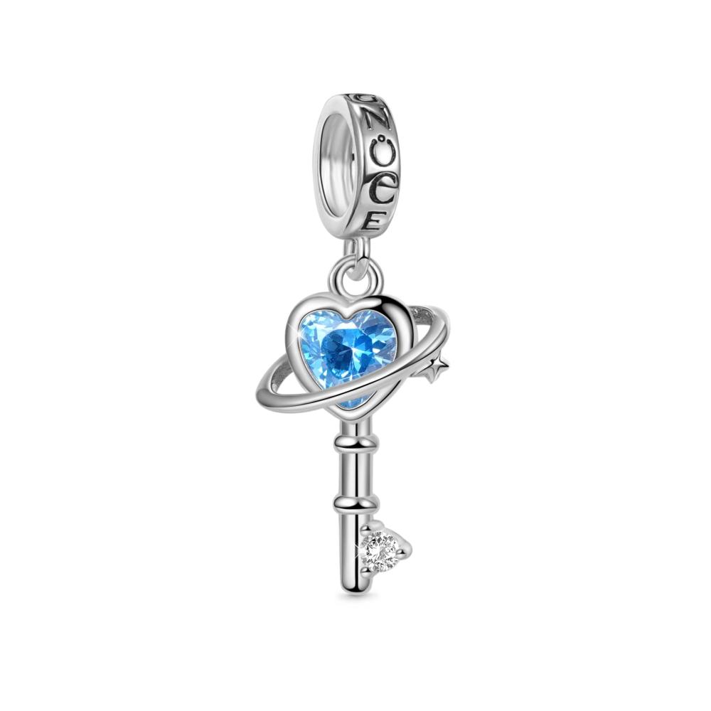 Entdecke den Zauber der Bead Charms GNOCE Blue Planet Schlüsselanhänger Charm aus 925 Sterling Silber - Einzigartiger Schmuck für Frauen Mädchen & Töchter