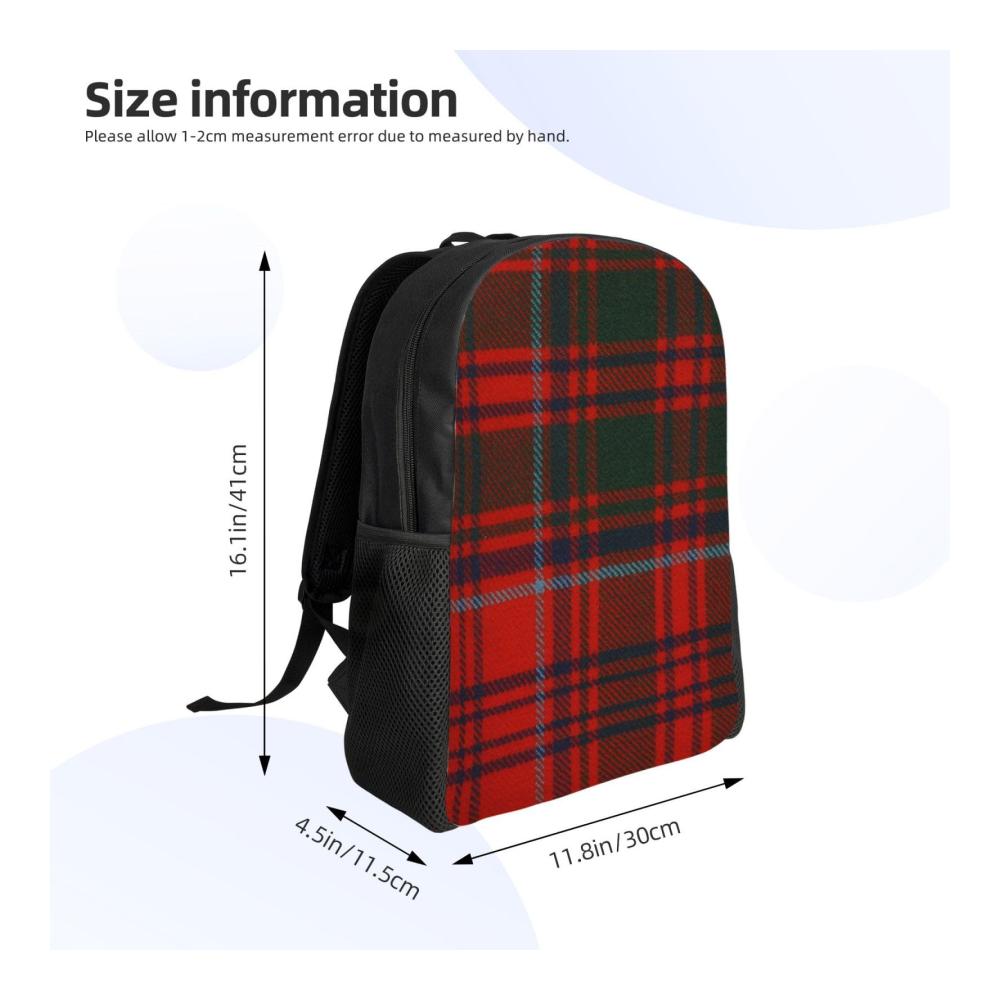 Entdecke den perfekten Begleiter für deine Abenteuer Leichter Tagesrucksack in Rot-Grün Karo für Schule Reisen Wandern und Camping! Praktisch und stylisch