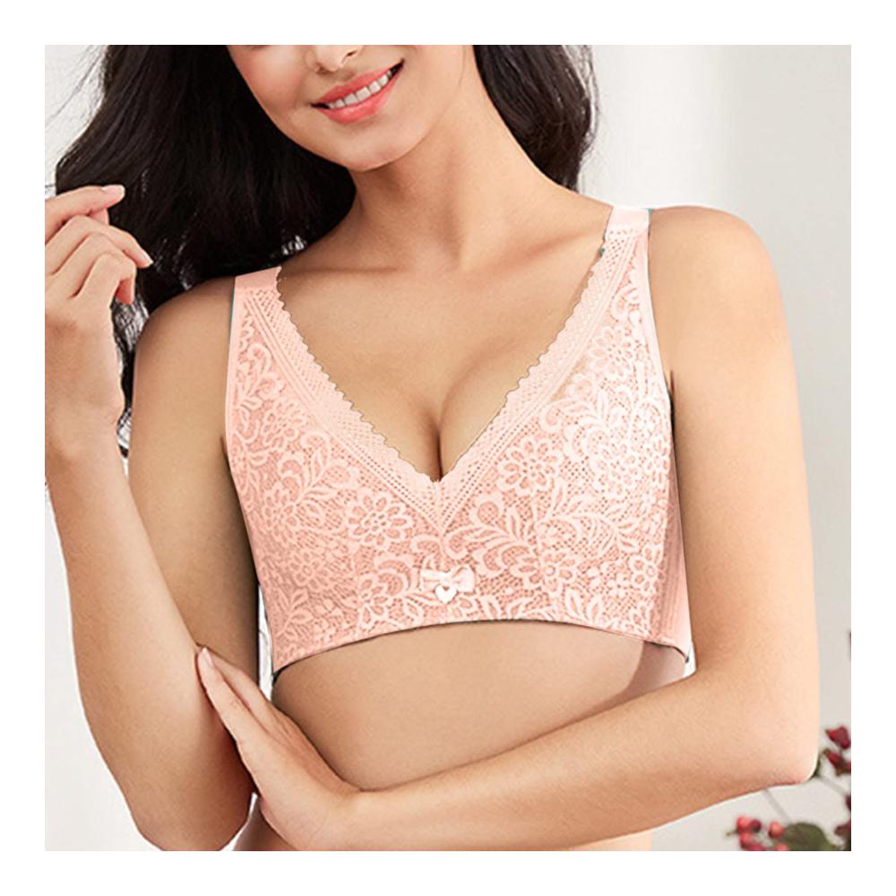 Entdecken Sie zeitlose Eleganz Klassische BHs für Damen in Übergröße - Bequemer Bügel-BH mit Spitzen-Blumen-Detail - Vollständige Abdeckung ungefüttert perfekt für den Alltag