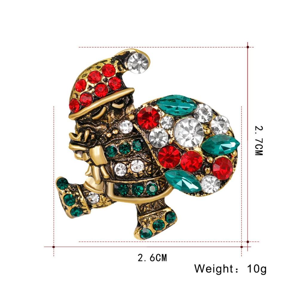 Einzigartige Weihnachtsbroschen & Anstecknadeln Set Strass-Weihnachtsbaum Weihnachtsmann & Emaille-Designs für Frauen. Perfekt für Jacken Revers & festliche Stoffe