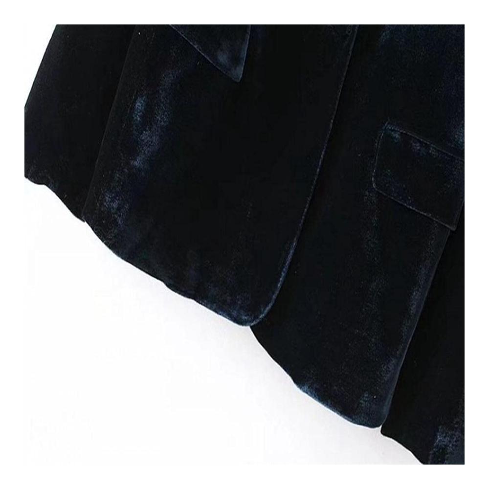 Entdecke stilvolle Eleganz Damen Blazer Herbst/Winter Samt XL Größe - Ein-Knopf Freizeitanzugjacke in Plus-Größe