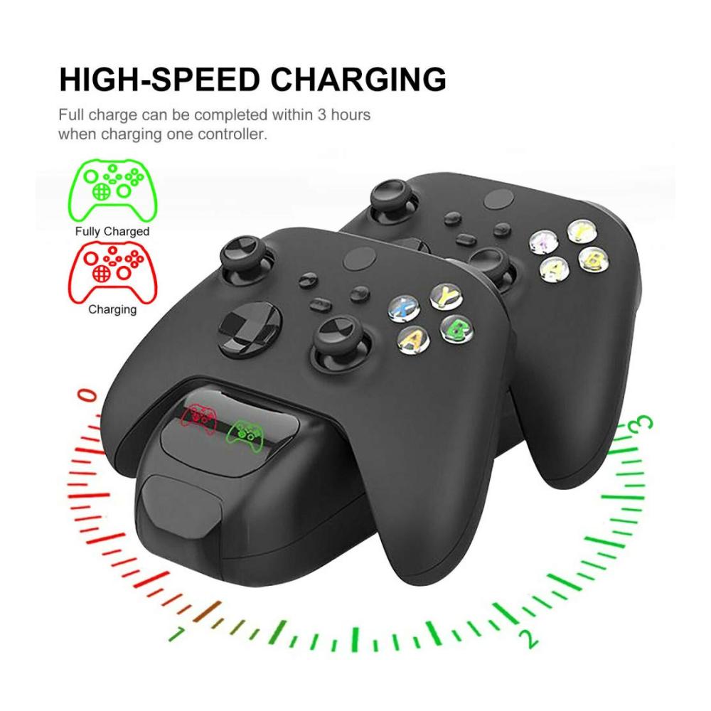 Weekender Ladestation Controller Doppel-Dockingstation kompatibel mit Xbox Series S/X Gamepad USB-Ladestationen mit 2 Schnelllade-Steckplätzen für Xbox One X/S DualSense und Switch Pro Controller