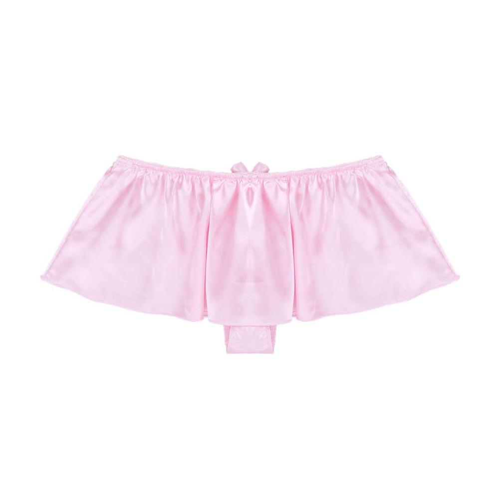 Erleben Sie ultimative Eleganz Glänzende Satin-Sissy-Rockleder mit Schleifchen-Thongs für Herren. Verführerische Strings für jeden Geschmack. Jetzt entdecken