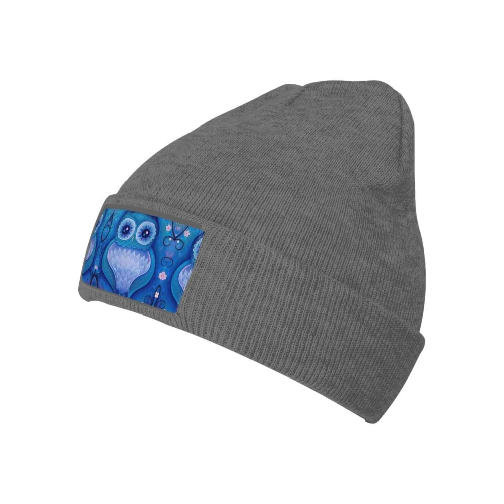 Entdecke den Winterzauber Weiche blaue Unisex-Strickmütze mit niedlichem Eulen-Motiv - Dein Must-Have für kuschelige Wintertage! Warm stylisch perfekt