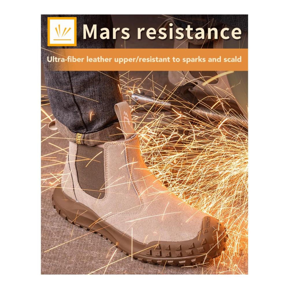 Entdecken Sie ultimative Sicherheit und Komfort mit bruch- und durchstichfesten Stahlkappen-Schuhen! Schützen Sie sich in Stil und Bequemlichkeit bei der Arbeit. Jetzt in Sand erhältlich