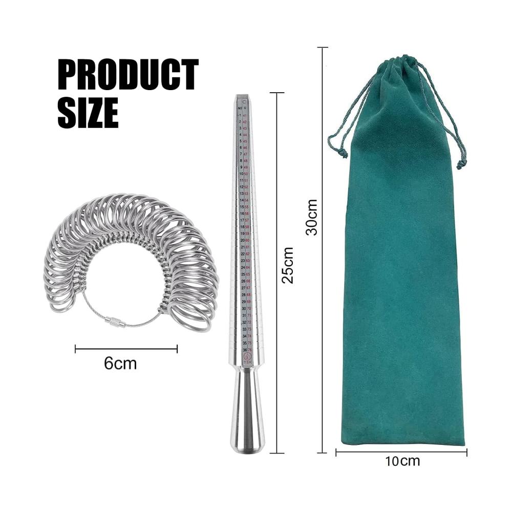 Entdecken Sie die Präzision Ringgrößenmesser-Set für den perfekten Sitz! Messdorn Ringstock und mehr für UK EU USA & Schweiz. Alles in einem Set