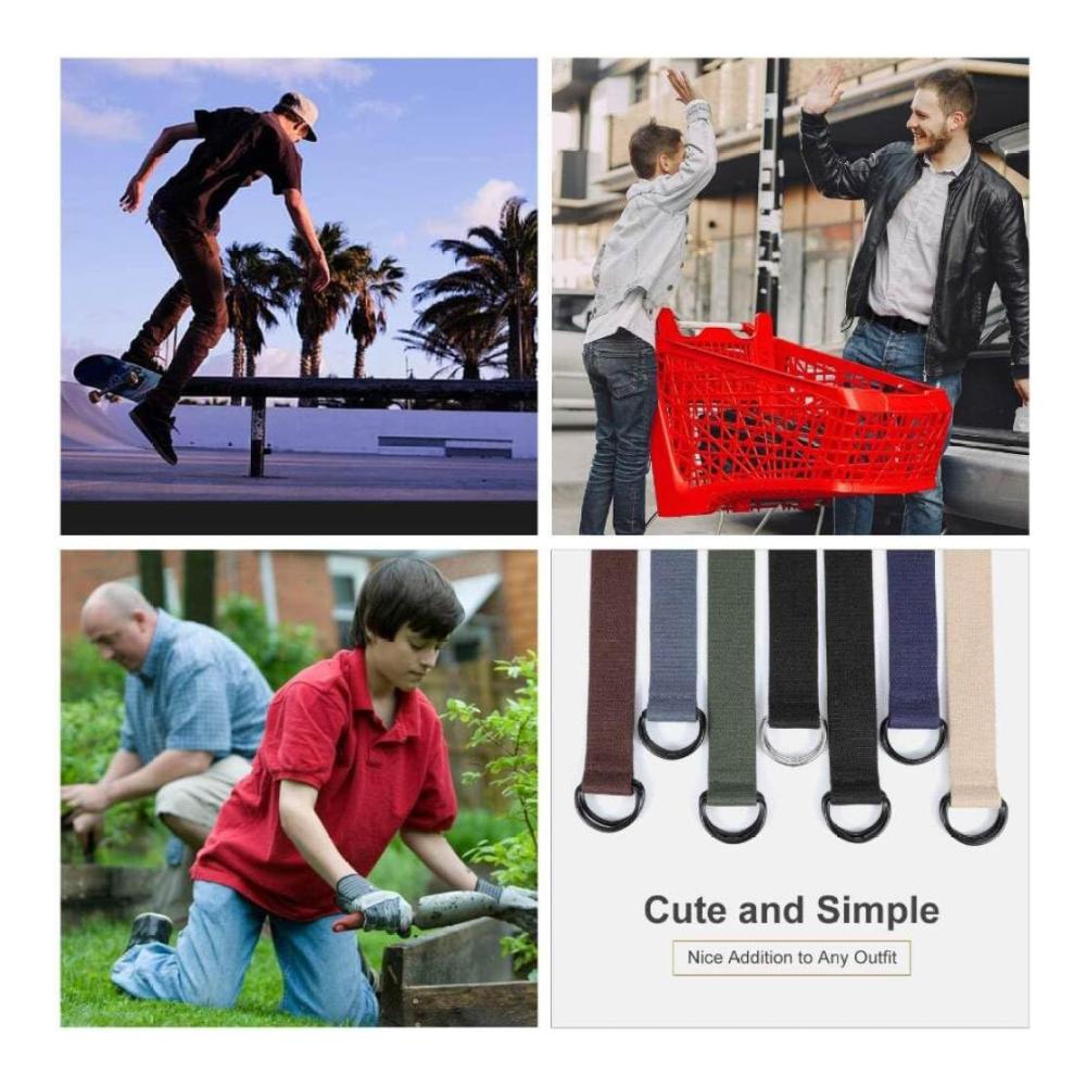 Einzigartiger Blauer Canvas-Gürtel Doppelte D-Ring-Schnalle für Street-Style. Ideal für Männer & Frauen! Robustes Design für Jeans & Freizeit. Jetzt zugreifen