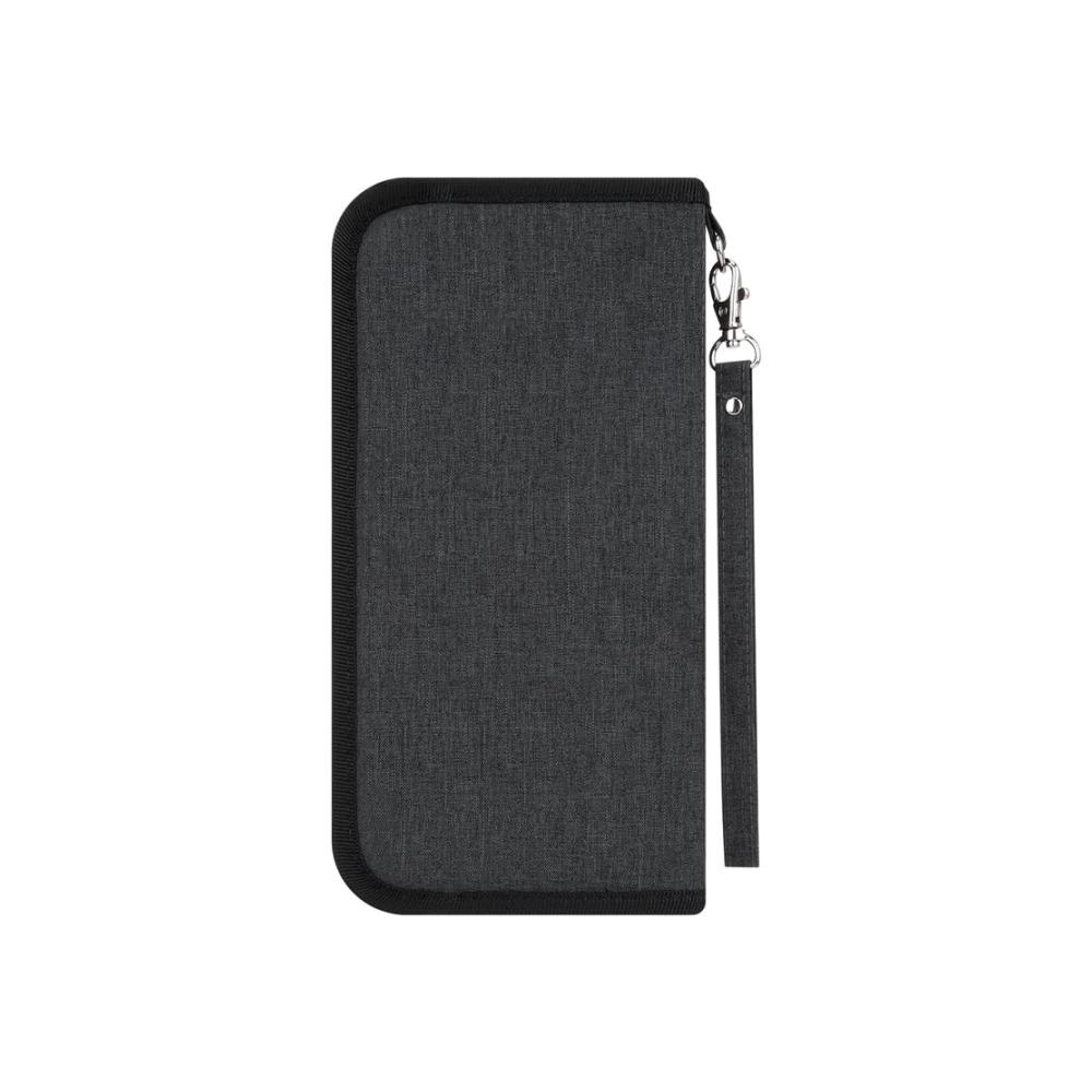 Premium Ausweistaschen Wasserdichter RFID-Reisepasshalter - Familienpassbrieftasche aus Dunkelgrauem Oxford-Gewebe für optimale Sicherheit und Organisation auf Reisen. Ein Muss für Reisekomfort