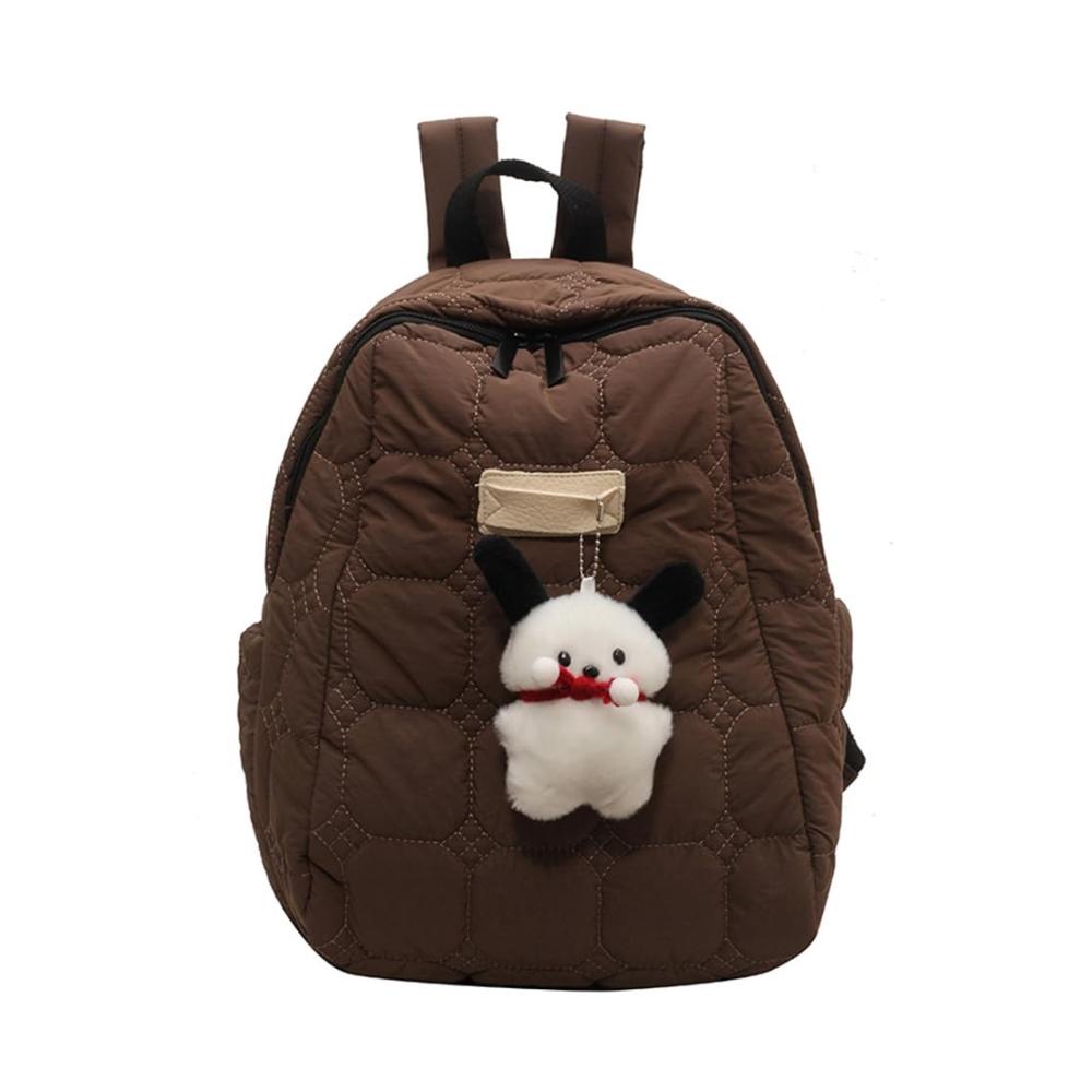 Gepolsterte Unisex-Rucksackhandtasche aus Baumwolle mit großem Fassungsvermögen Reißverschluss verstellbarem Riemen und lässigem Design für Damen und Herren