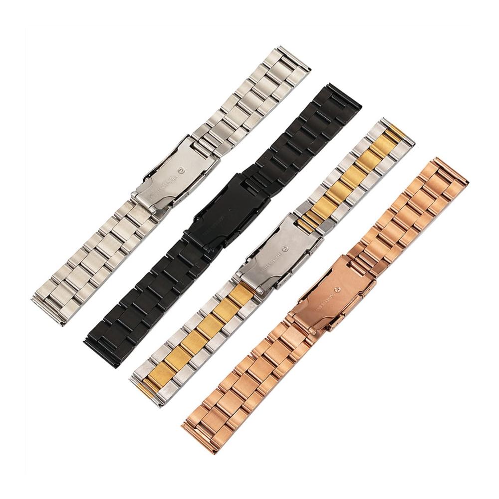 18mm-30mm Edelstahl Uhrenarmbänder Massiver Metallarmband für Armbanduhr mit Bandstegen