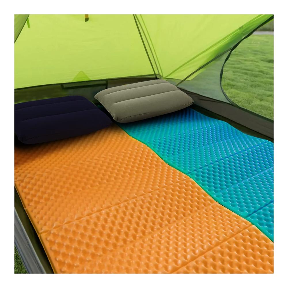 Erleben Sie ultimativen Komfort unterwegs 2er-Set aufblasbare Kissen für Camping & Reisen | Leichtes beflocktes Kopfkissen ideal für Strand Outdoor-Abenteuer & Wandern | 44x28 cm Grau