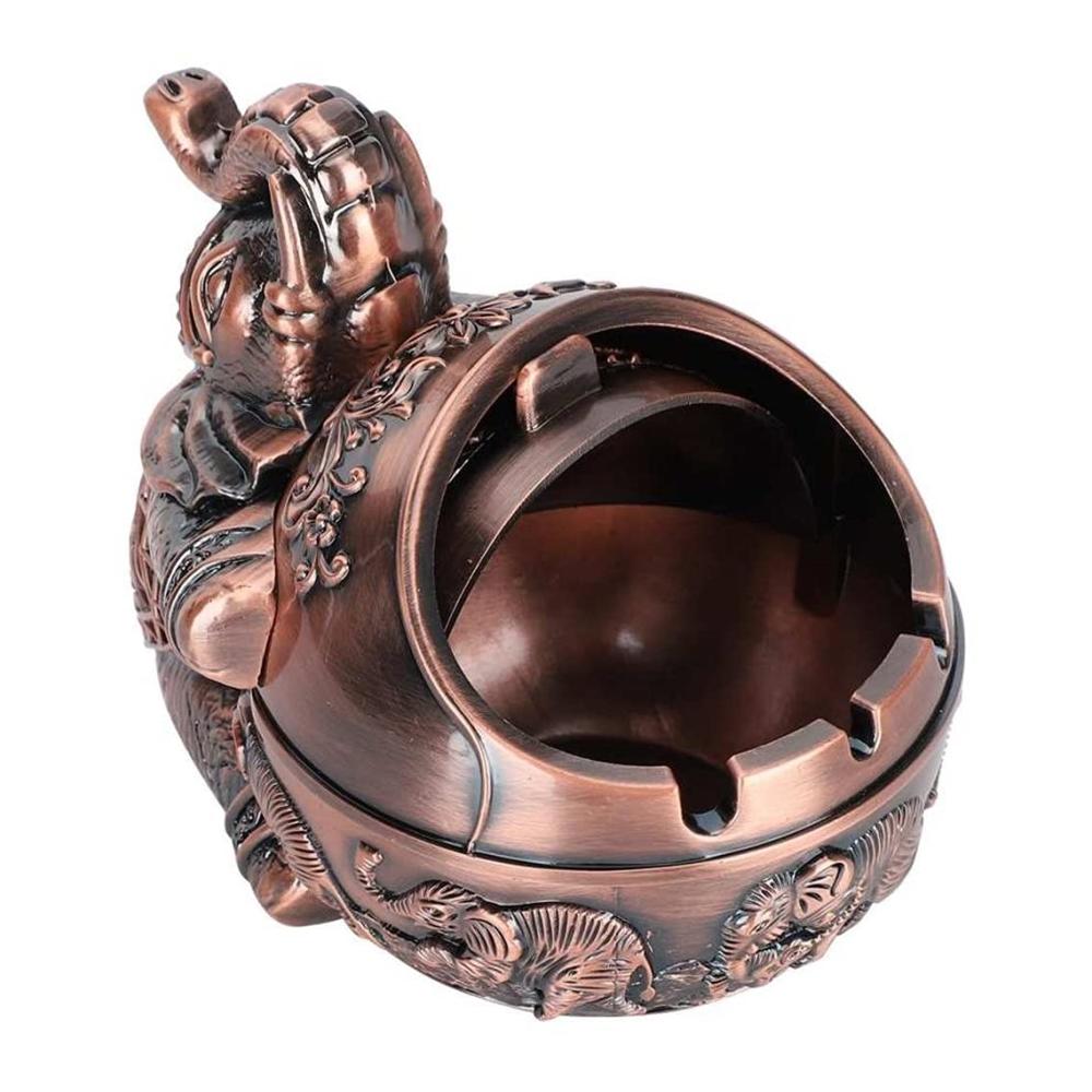 Stilvoller Taschenaschenbecher Vintage Metal Tragbar Mit Deckel – Perfekte Home & Office Dekoration! Holen Sie sich jetzt Ihren Elefanten-Zigarettenaschenbecher