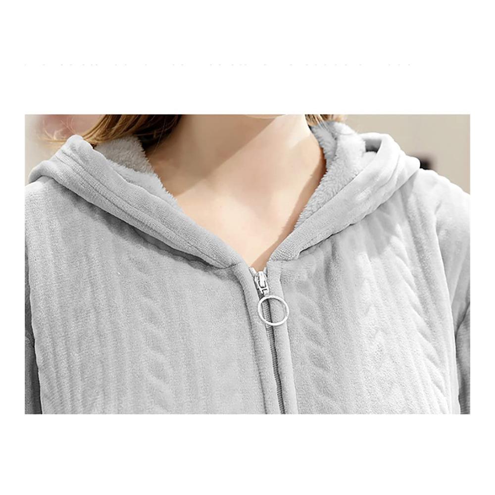 Gemütliche Flanell-Nachthemden für Paare Verlängert dick und stilvoll! Perfekt für Herren und Damen. Mit Kapuze und Reißverschluss. XL-Größe für ultimativen Komfort