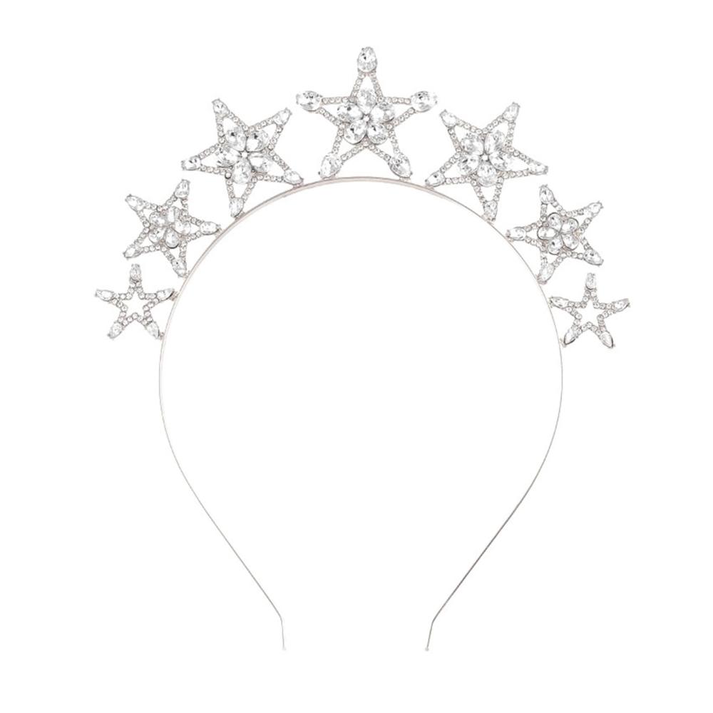 Glamouröser Stern-Haarreif mit funkelnden Strasssteinen – Ideal für Braut & Party Kristall-Stirnbänder als Foto-Requisiten