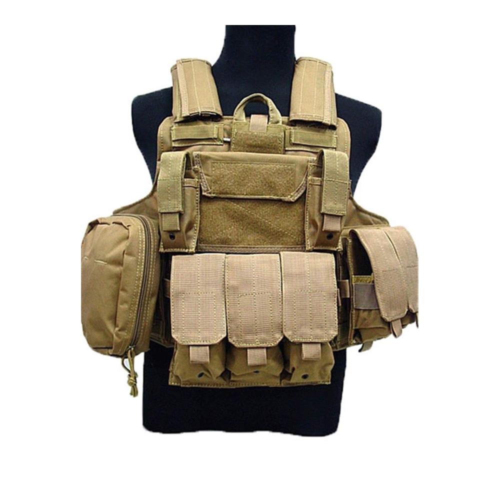 Ultimative taktische Weste für Airsoft & Jagd Lösbare Rüstung Magazintaschen & mehr! In Tan Einheitsgröße - Top Ausrüstung für den Einsatz