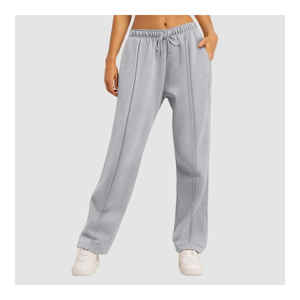 Damen Jogginghose mit weitem Bein Bequeme Freizeithose mit hoher Taille Taschen und Kordelzug in Übergrößen