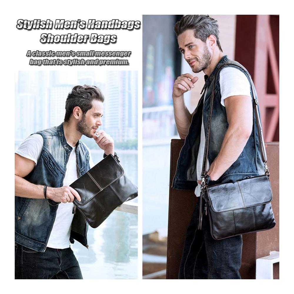 Ultimative Messenger-Bags für Herren Luxuriöse Leder Umhängetasche mit 13-Zoll Laptopfach. Stilvoll geräumig und vielseitig für Business und Freizeit