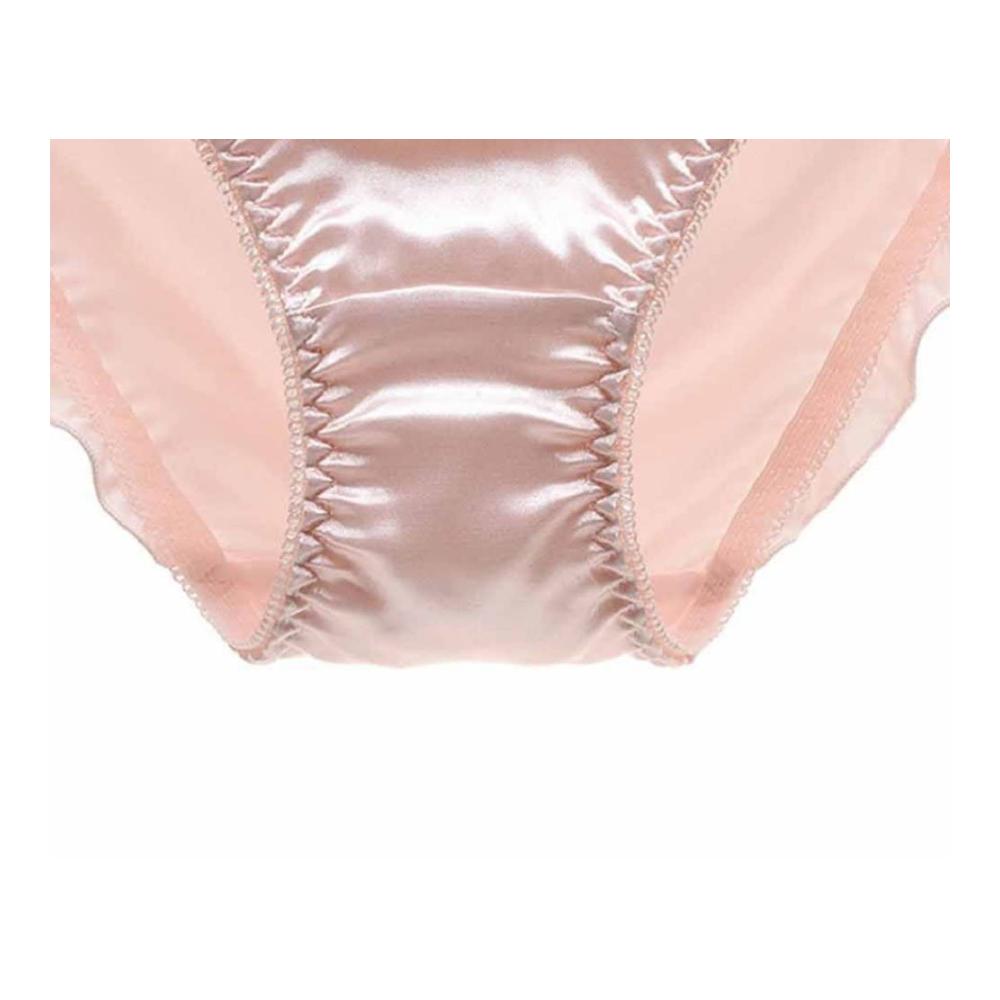 Damen & Mädchen Slips - niedliche Lolita Kawaii Prinzessinnen Höschen aus Satin mit Spitzenbesatz sexy seitliche Bindung plissierte Unterwäsche