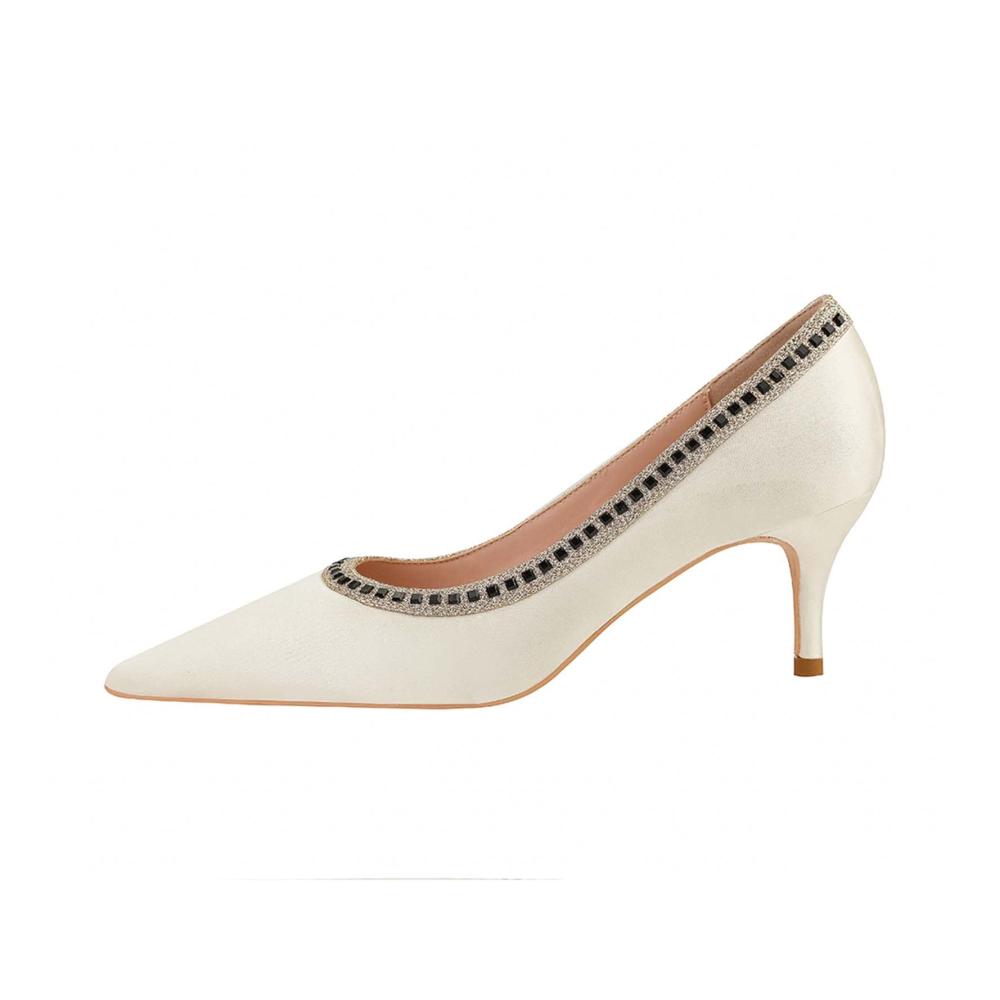 Elegante Damen Pumps Bequeme Satin Abendkleid Hochzeitsschuhe mit niedrigem Absatz für stilvolle Anlässe - Jetzt entdecken und stilvoll auftreten