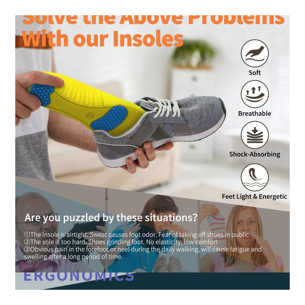 Ultimativer Komfort für Ihre Füße Orthopädische DynWalker Einlagen mit Memory-Foam-Polsterung für Fersensporn und Fußschmerzlinderung ideal für hohe Fußgewölbe und ganztägiges Stehen
