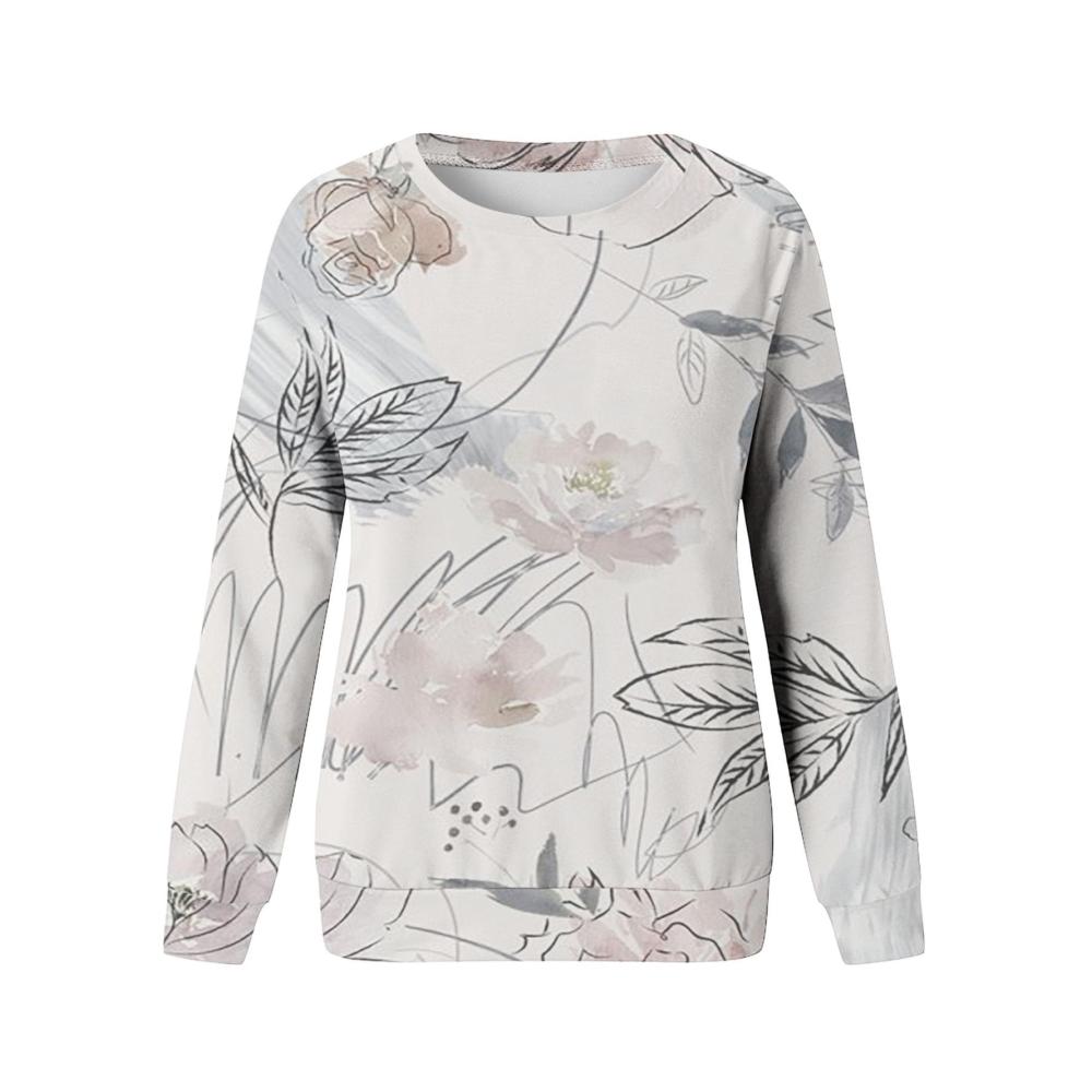 Damen Sweatshirt Pullover mit O-Ausschnitt Langarm-Trainings-Shirts Lockere Sweatshirts Passende Oberteile Stehkragen Modische Pullover für Frühling und Herbst
