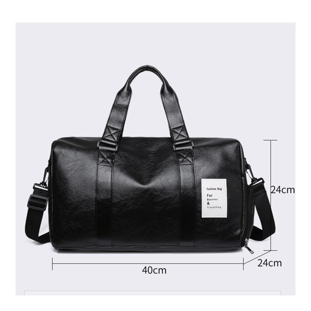Stilvolle Premium-Reisetasche aus Leder mit separatem Schuhfach - Die perfekte Wochenendtasche für modebewusste Reisende in Schwarz
