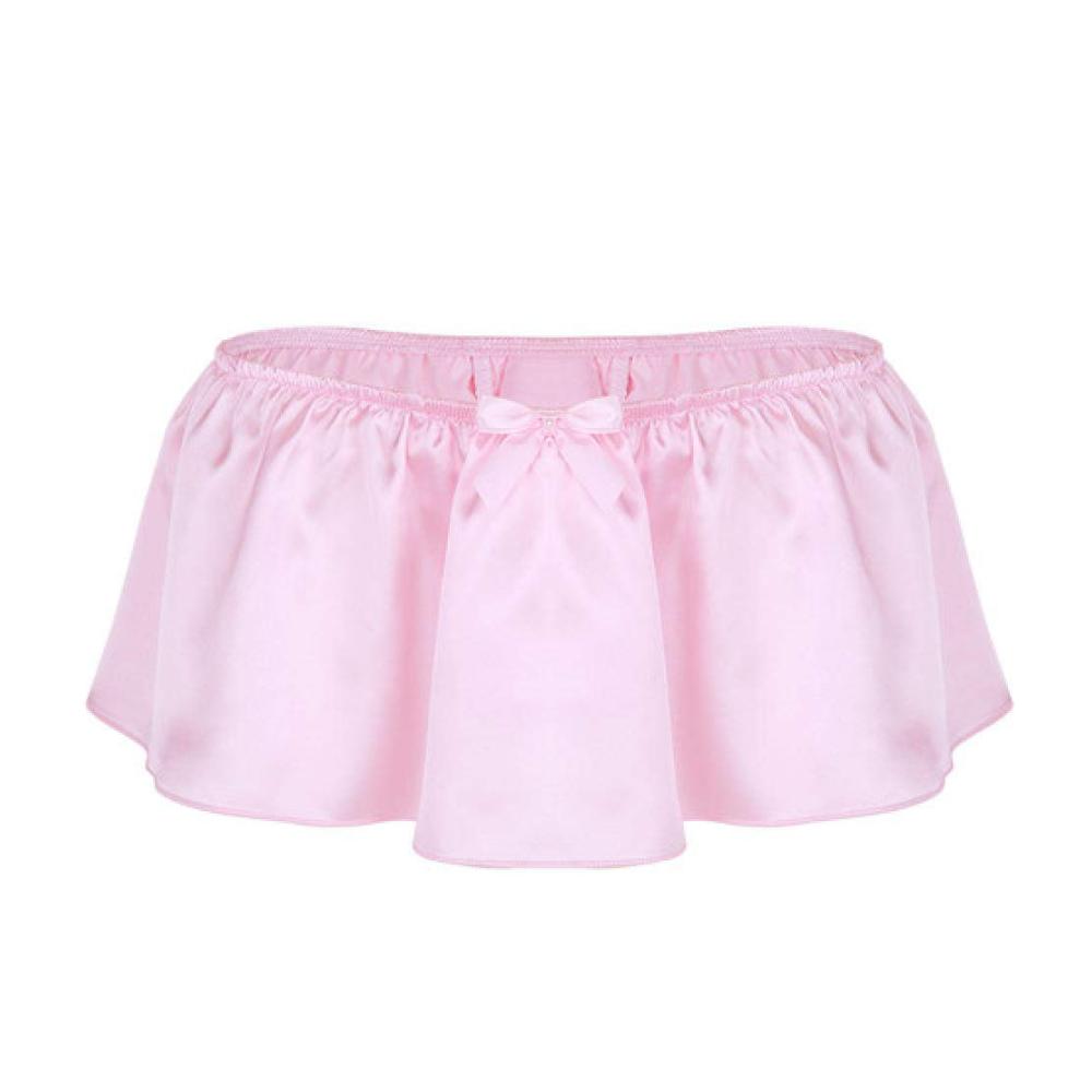 Erleben Sie ultimative Eleganz Glänzende Satin-Sissy-Rockleder mit Schleifchen-Thongs für Herren. Verführerische Strings für jeden Geschmack. Jetzt entdecken