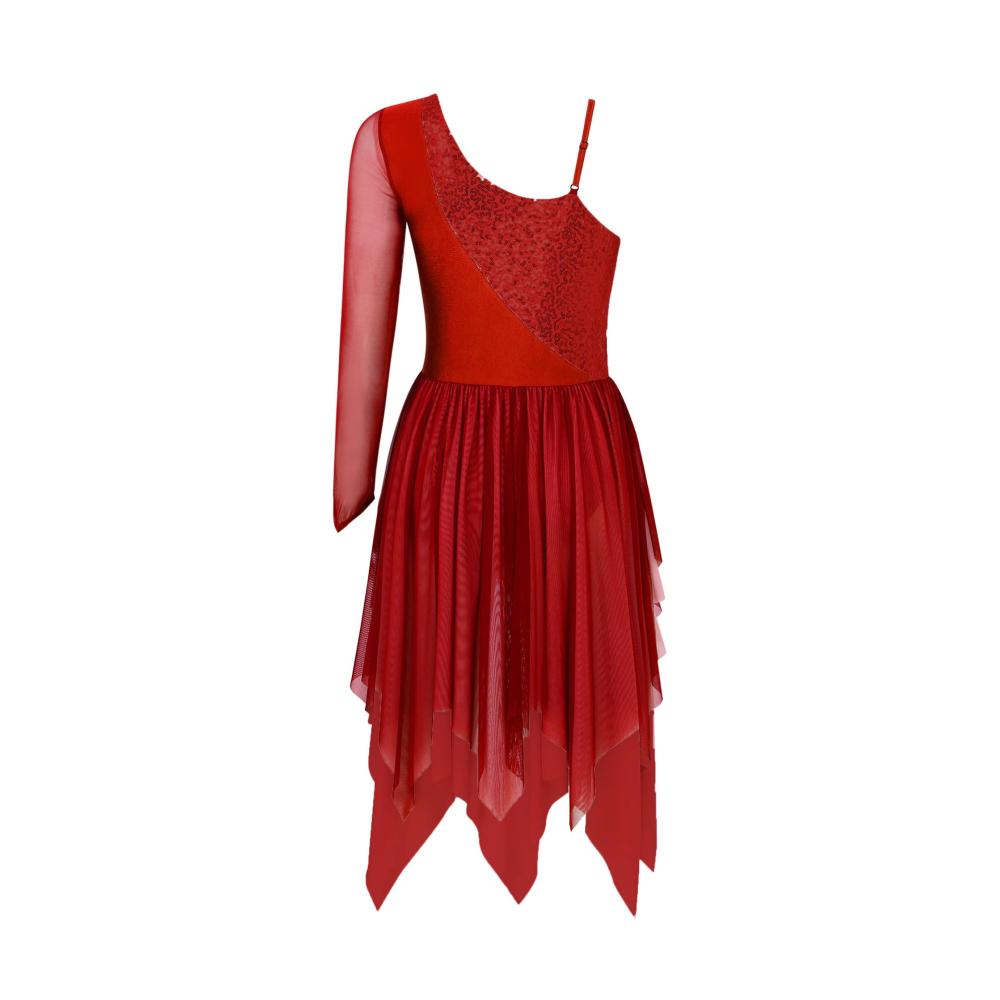 Elegantes Damen Tanzkleid mit Pailletten und Chiffon für Ballett Latein & Contemporary - Ein Must-Have für die Bühne und besondere Anlässe