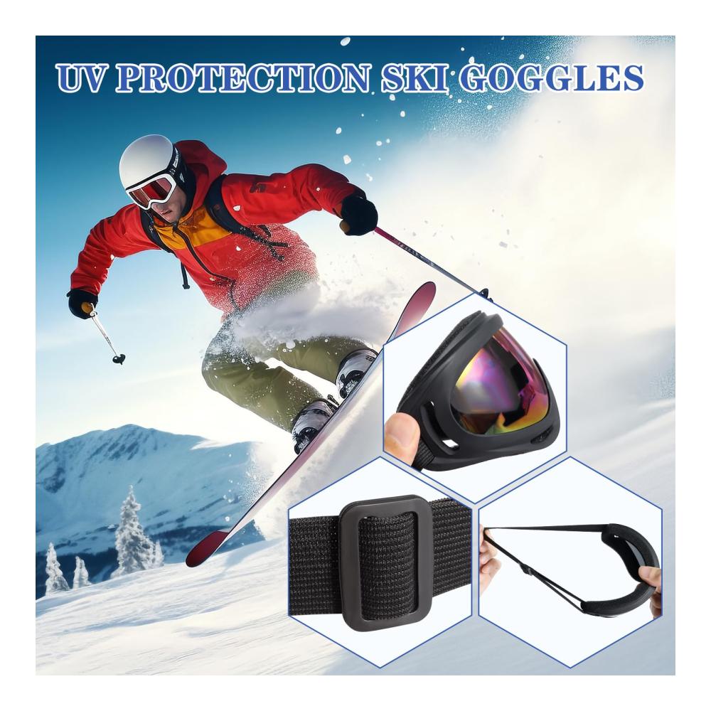 Ultimative Winterausrüstung 2 Stück Sturmhauben + 1 Skibrille! Perfekte Kombination für Outdoor-Sportarten wie Skifahren Radfahren & Motorradfahren. Sichern Sie sich jetzt