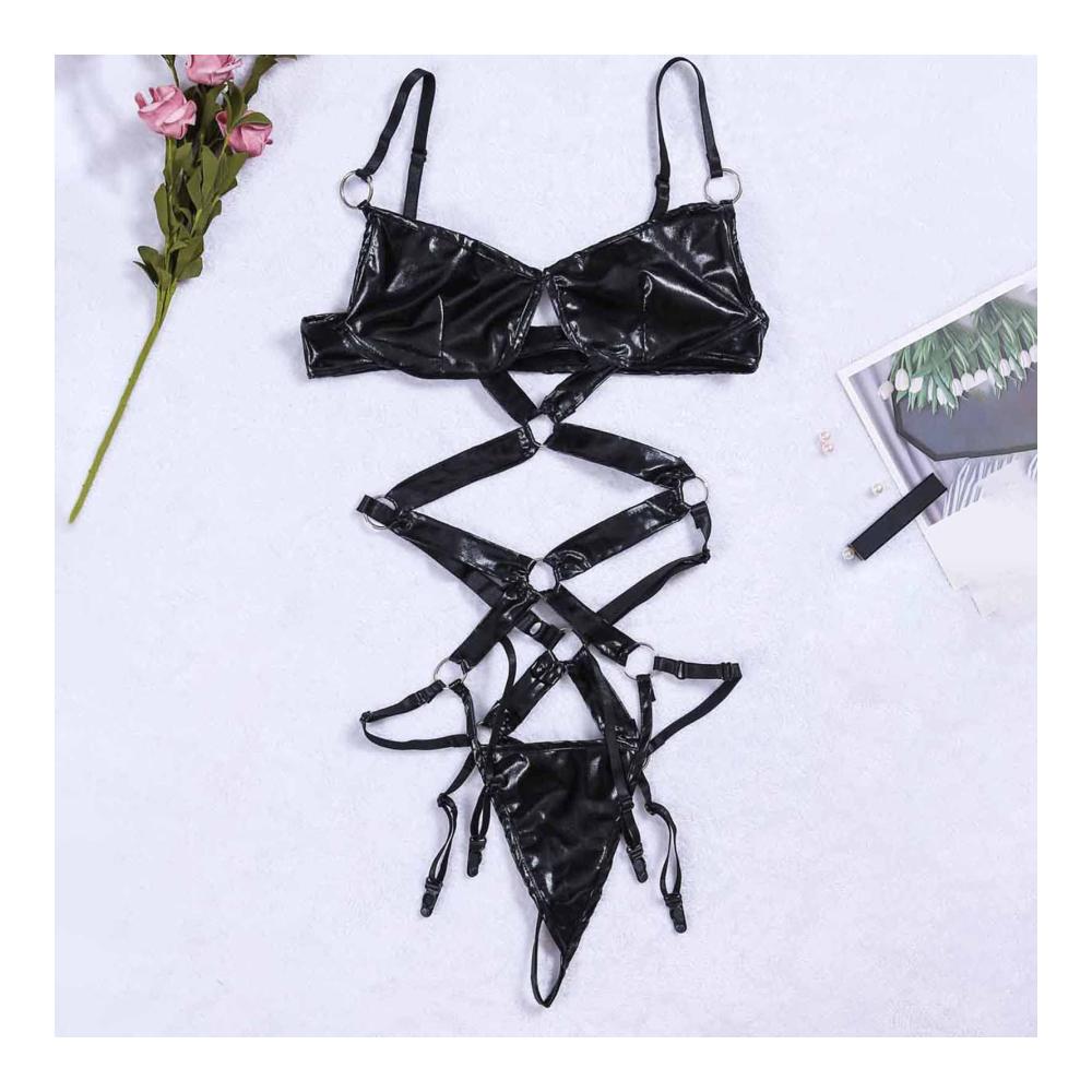 Verführerische Dessous-Sets Damen Sexy Lackleder Anzug für Leidenschaft & Versuchung. Perfekte Geschenke für Frauen & Männer zu Weihnachten