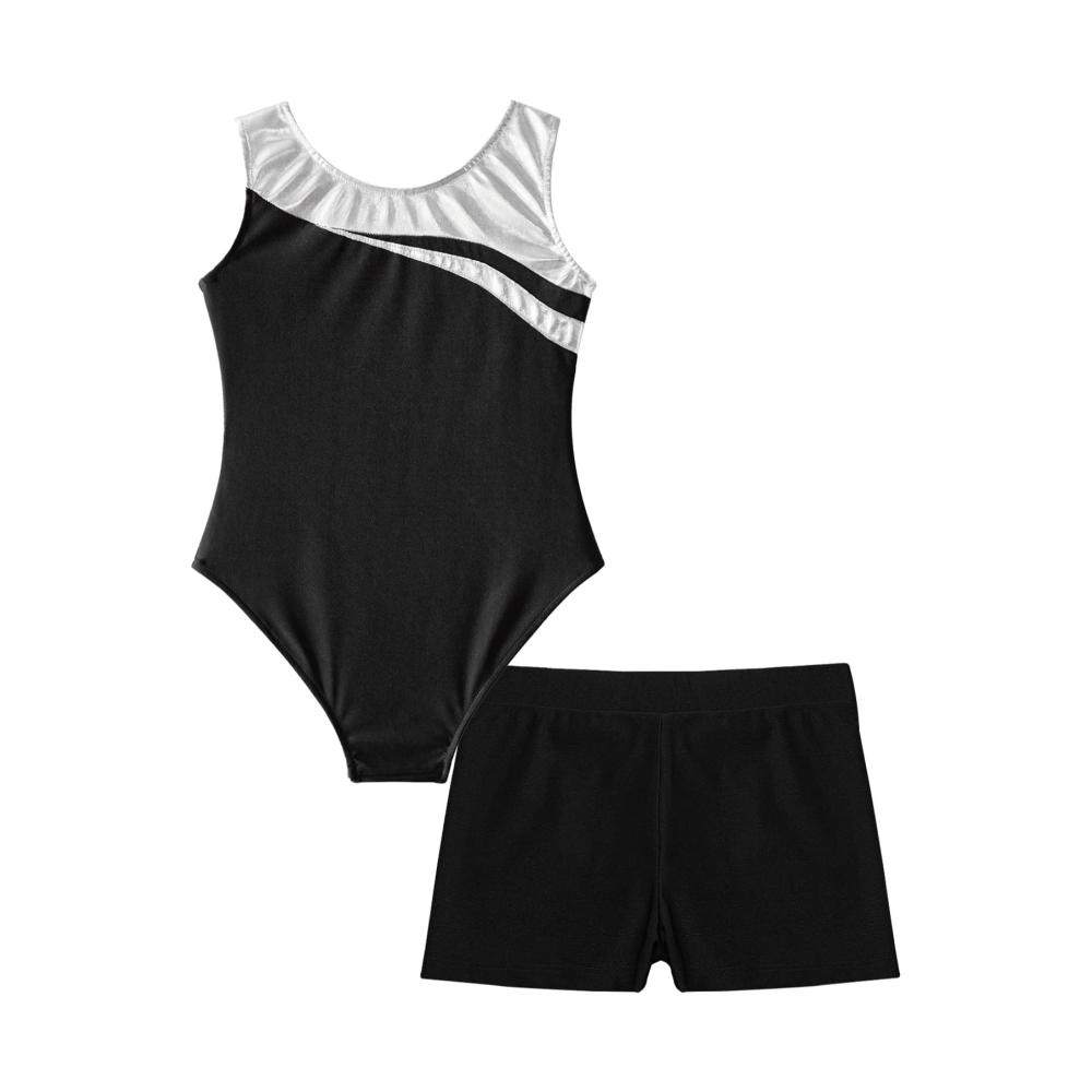 Stilvoller Glanz Mädchen Leotards Set mit Fitness-Shorts - Hochwertiger Gymnastikanzug für Tanz und Sport von Choomomo