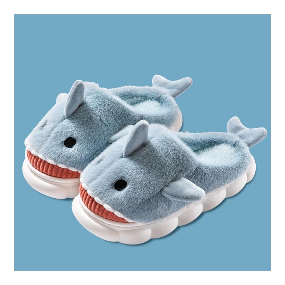 Entdecke den ultimativen Komfort Plüschige Hausschuhe für Damen und Herren | Rutschfeste Home Slippers mit tierischem Charme | Warme bequeme Schlappen für den Winter (Hellblau Größe 36/37 EU
