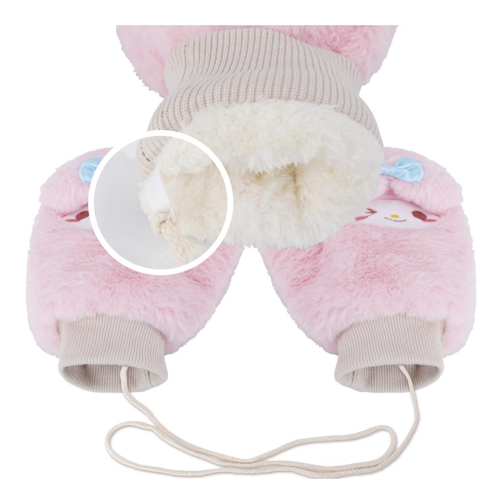 Anime Handschuh Fuzzy Fäustlinge Plüschige Vollfinger-Winterhandschuhe mit niedlicher Stickerei für Wärme & Stil