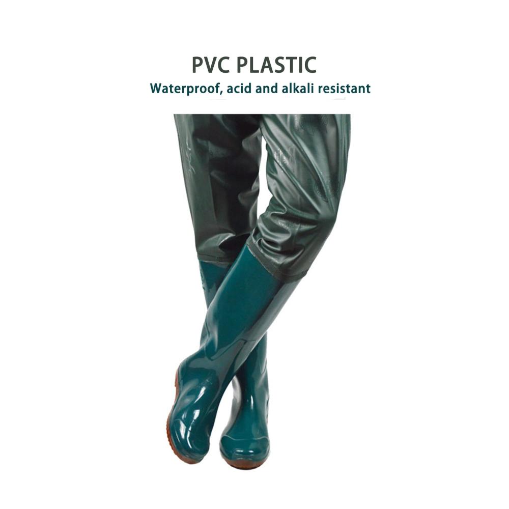 Entdecken Sie ultimativen Komfort Wasserdichte Wathose Stiefel für Angeln & Jagd – Rutschfeste Sohlen PVC/Nylon über Kniehöhe Unisex 38EU Green