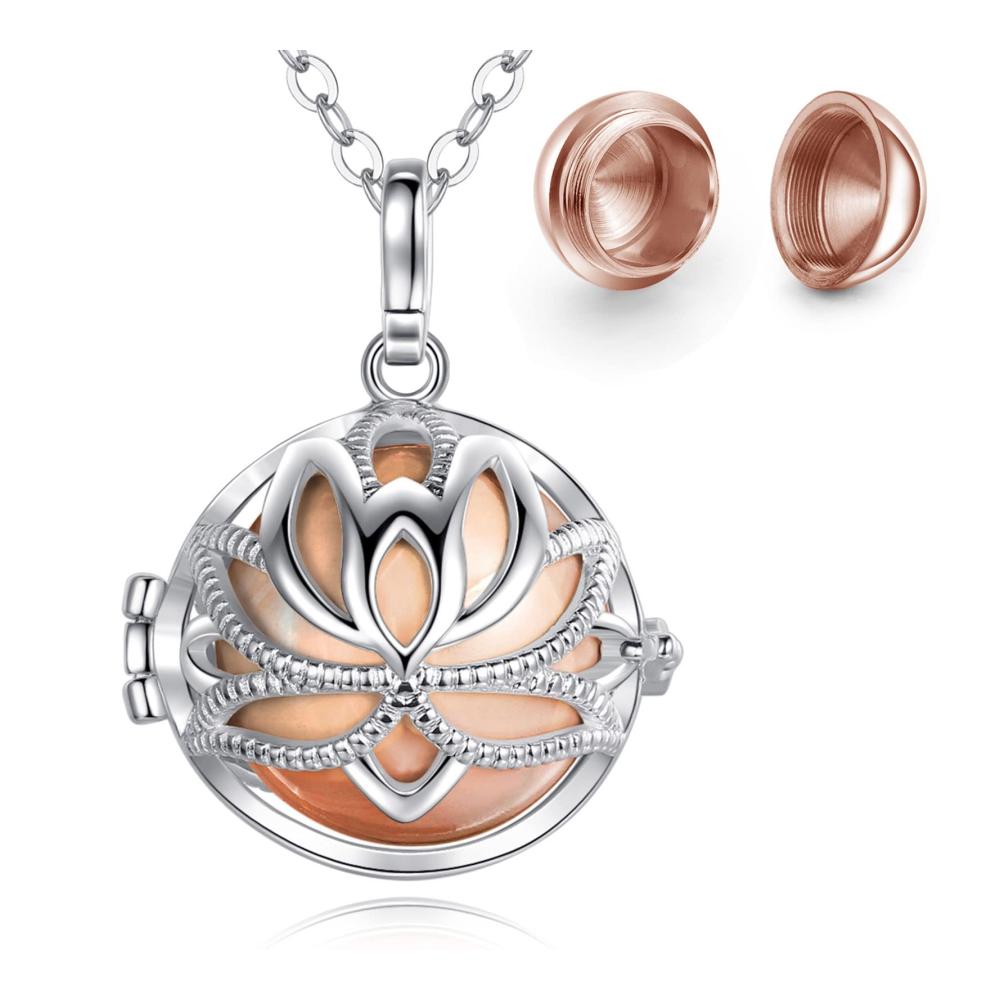 Elegante EUDORA Harmony Ball Kettenasche Urne für Damen | Einäscherungsschmuck in Silberveredelung | Erinnerungsmedaillon für Hund Katze Mutter Vater Oma | Beerdigungssouvenir | 24 Zoll