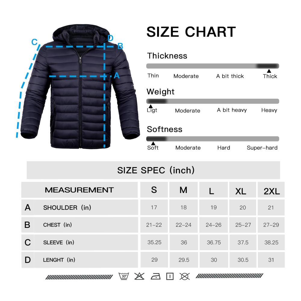 Stilvoll und Warm Hochwertige Daunenjacke für Herren - Leicht wasserabweisend und packbar - Perfekt für den Winter - Marineblau Größe M