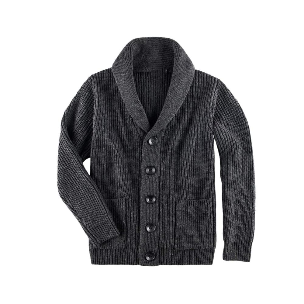 Herren-Strickjacke Extragrobes Wollgewebe für ultimative Wärme und Stil - Lässiger Chic in Armeegrün mit Knopfleiste