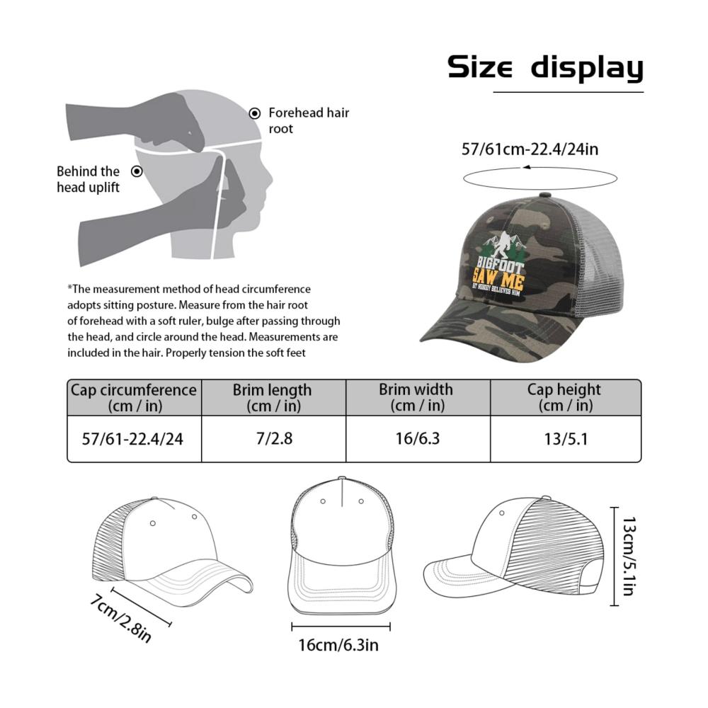 BigfootswitzigesBaseballcaps--Sawmebutnobodybelieveshim-TruckerhütchenfürTeensRetro-Snapback