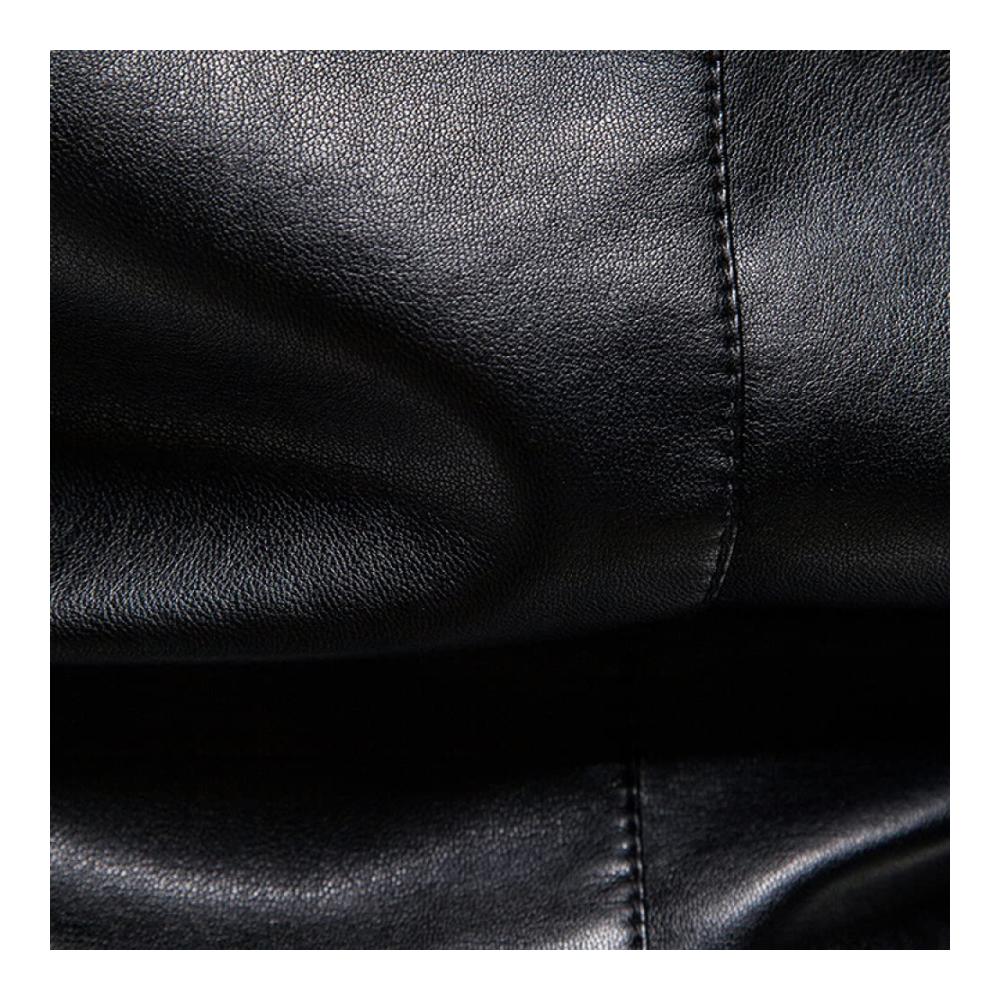 Entdecke den ultimativen Stil Herren Lederjacke für Herbst & mehr! Hochwertiges Design mit Stehkragen Schwarz. Perfekt für Motorradfahrer & Herrenbekleidung. Jetzt zugreifen