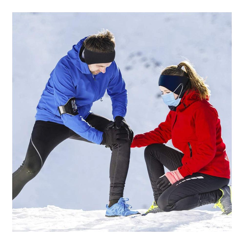 Sport-Stirnbänder 3er-Pack Warm Fleece Stirnbänder mit Knopf für Damen und Herren - Perfekte Winddichte Ohrenwärmer zum Skifahren Joggen Fahrradfahren und Motorradfahren