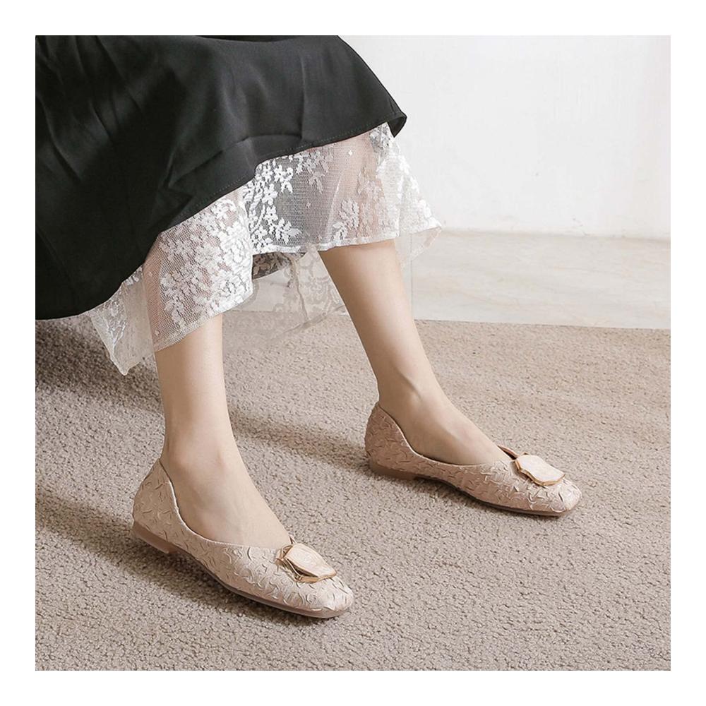 Erstaunliche Ballerinas Quadratische Zehen weiche Sohle mühelos und stilvoll! Damen Kleid Schuhe für Ballett und Spaziergänge einfach reinschlüpfen